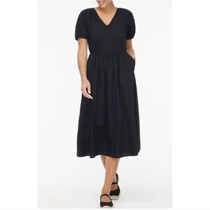 J Crew Lace Trim Midi Dress CI195 Size 10 NWT. Black
